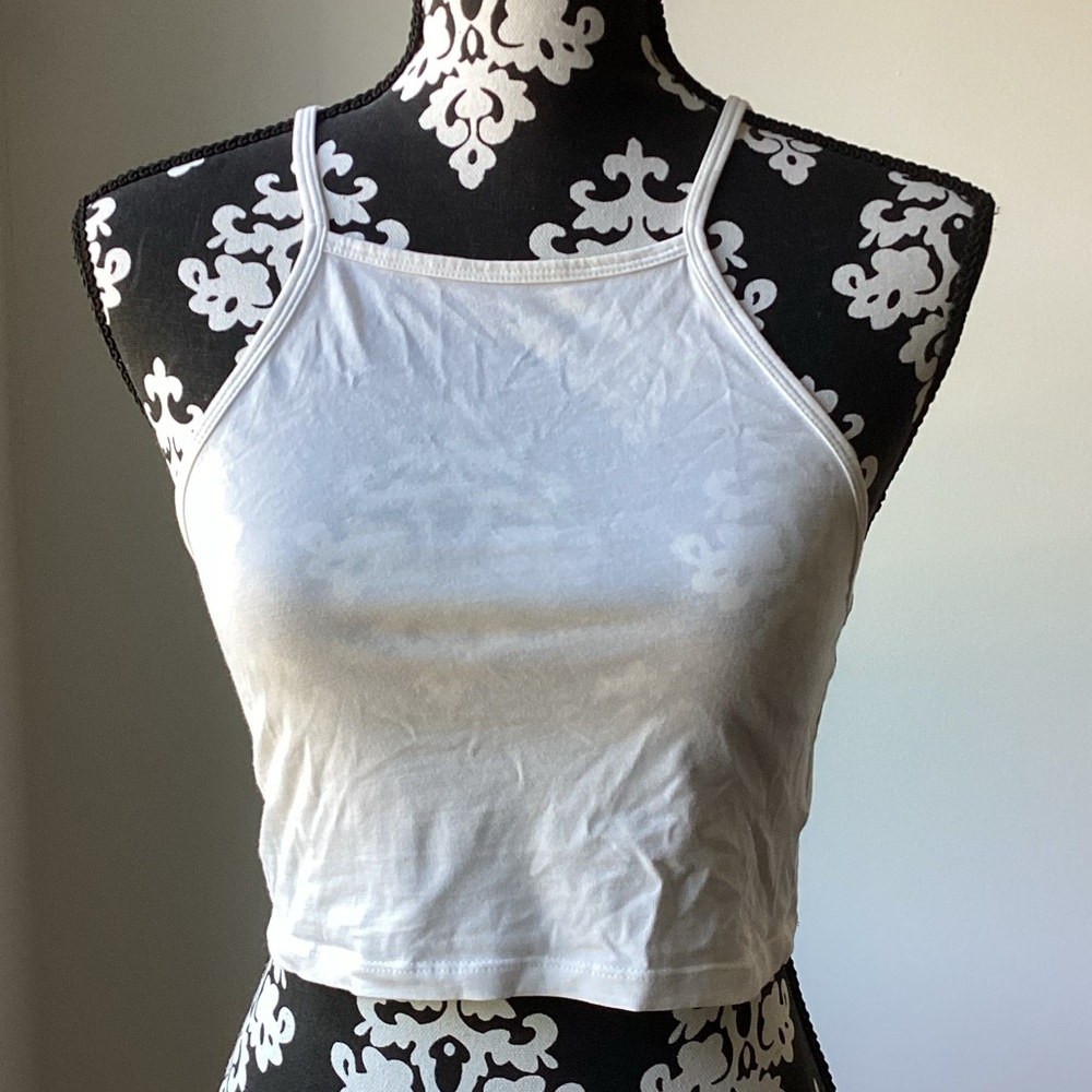 White cropped tank top